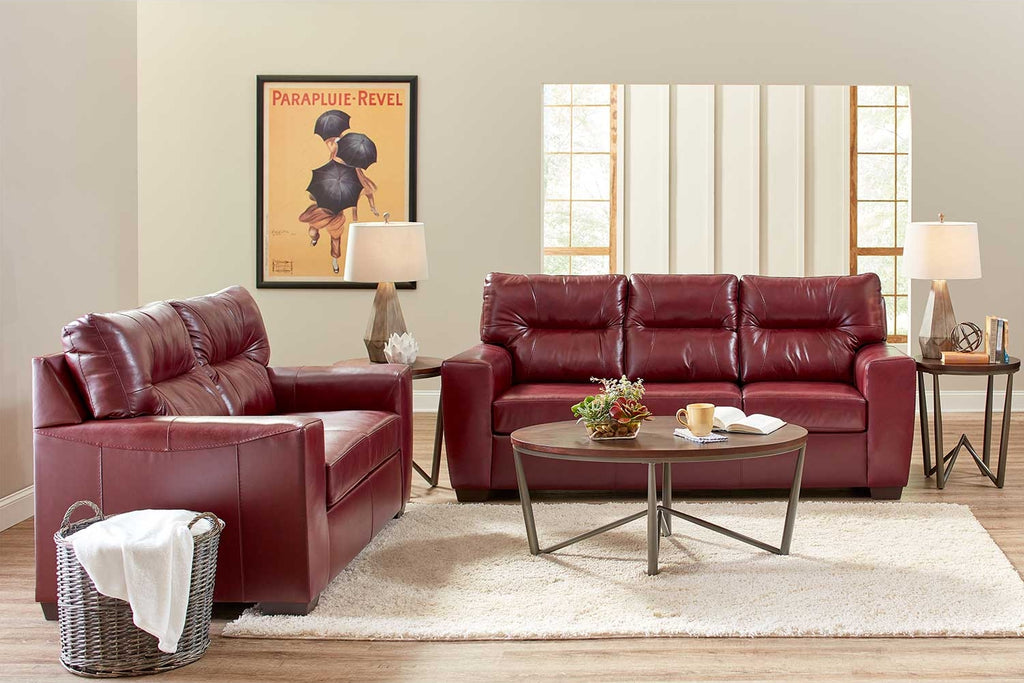2043 Soft Touch Crimson Sofa & Love Seat