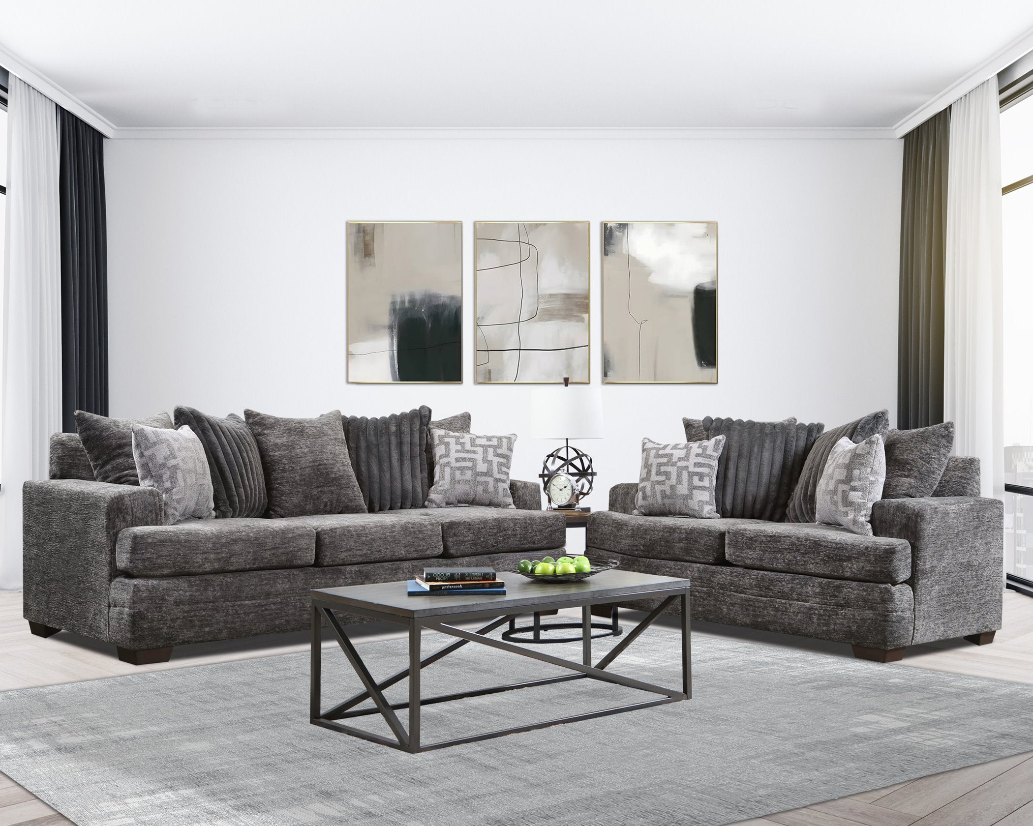 2675 Galactic Charcoal Sofa & Loveseat