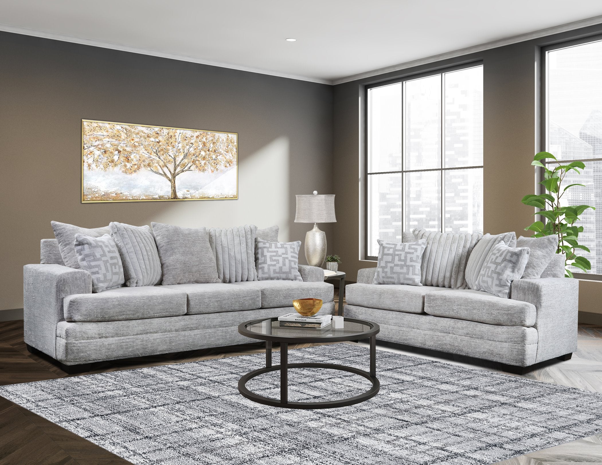 2675 Galactic Oyster Sofa & Loveseat