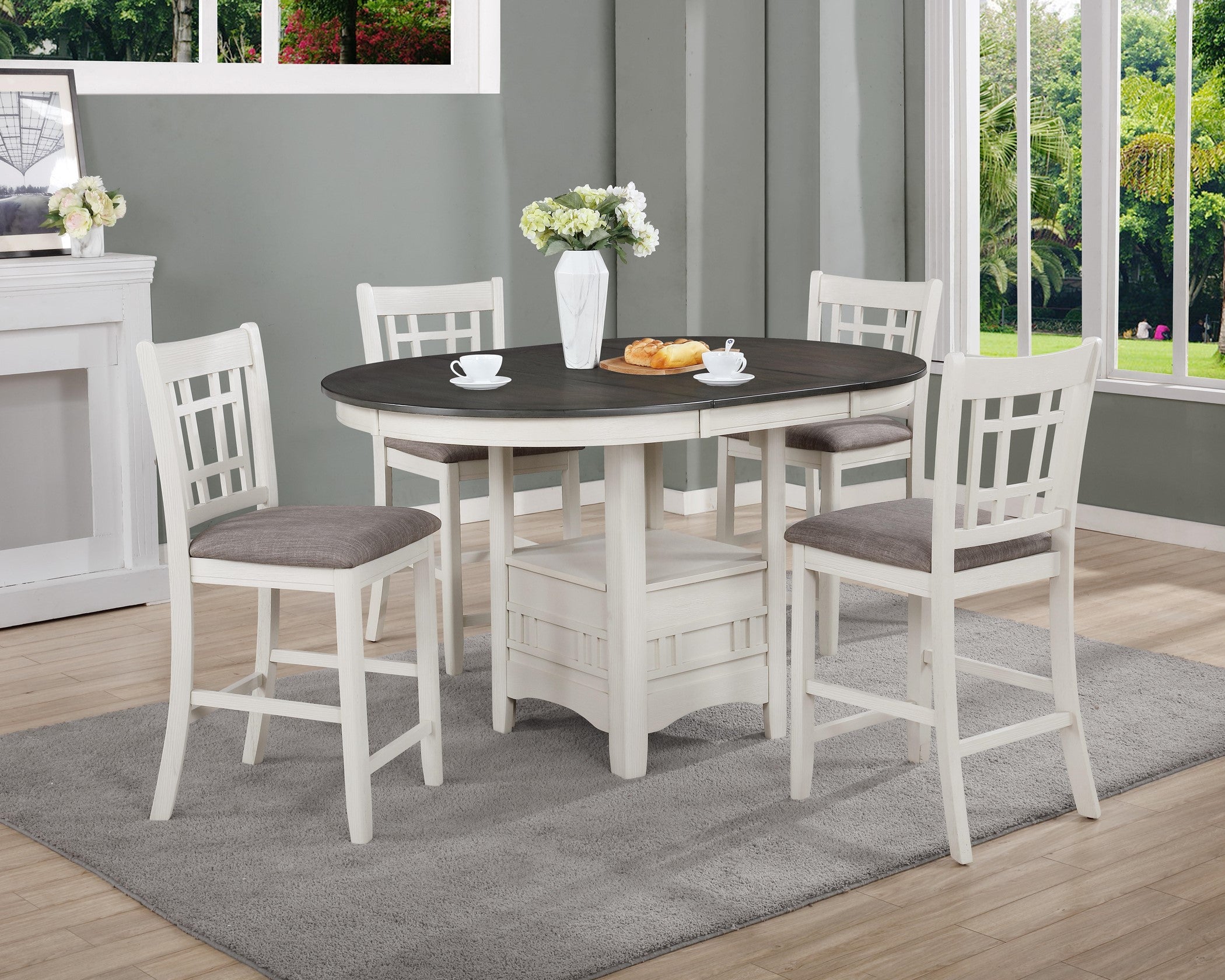 2795 Hartwell White Counter Height Dining Set