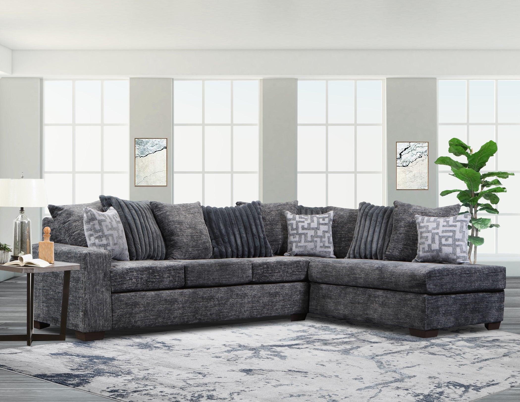 2865 Galactic Charcoal Sectional