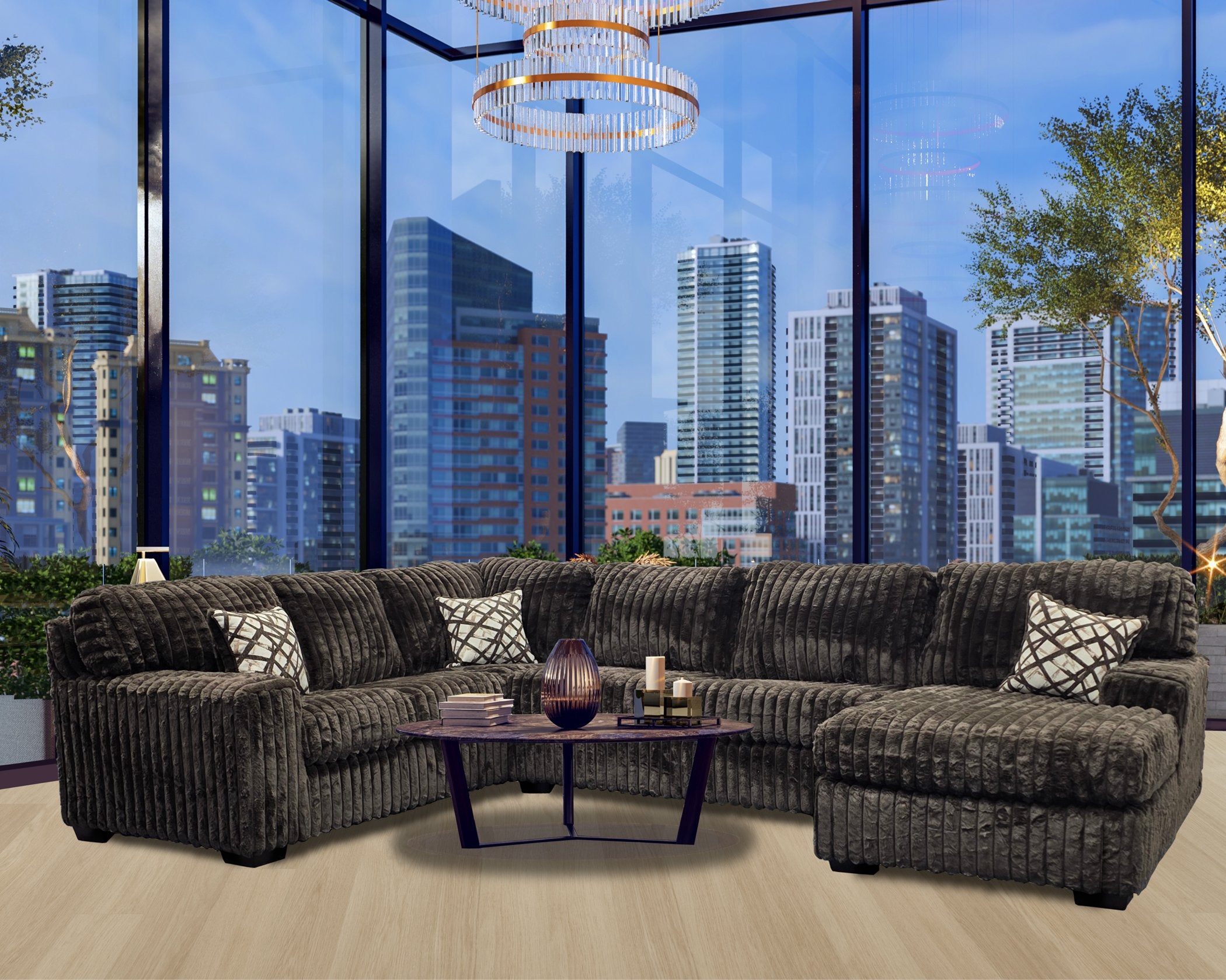 Alison Hugo Chocolate Sectional