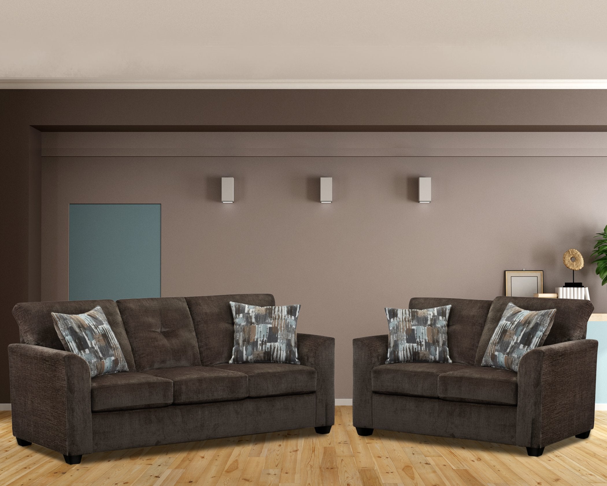 3000 Gerald Chocolate Sofa & Loveseat