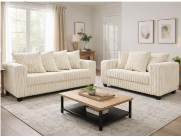 300 Hugo Ivory Sofa & Loveseat