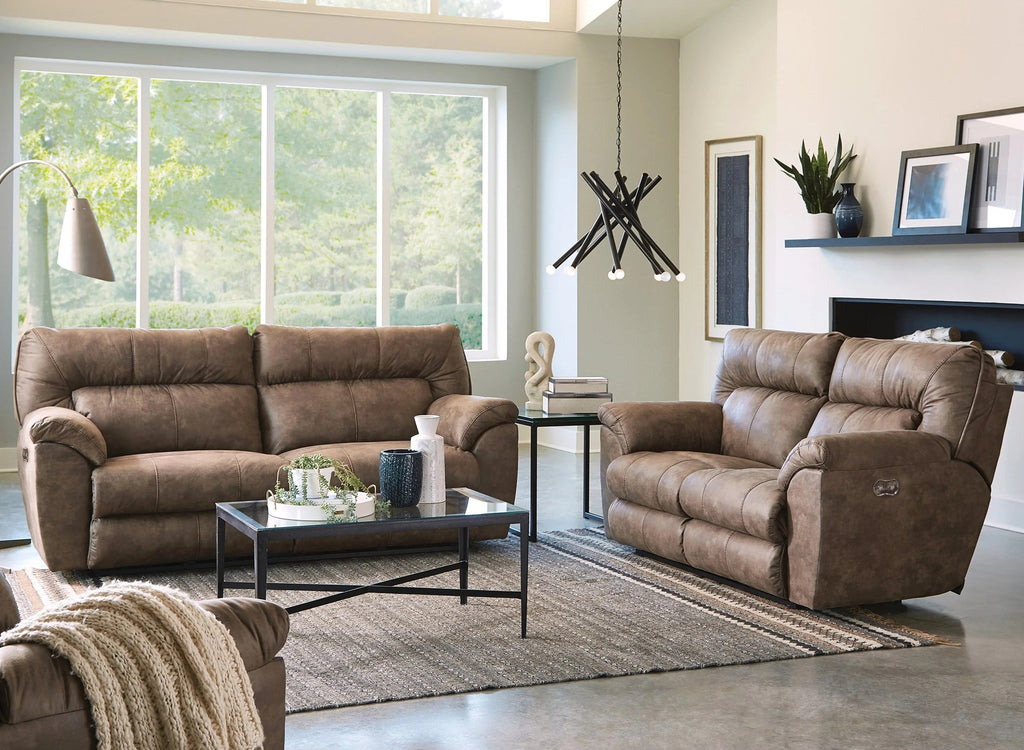 62651 Hollins Coffee Power Reclining Sofa & Loveseat