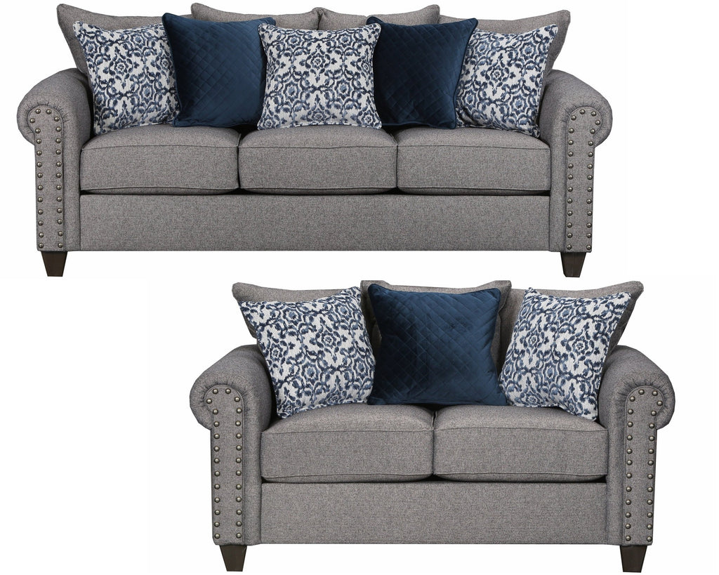 9175 Emma Slate Sofa & Love