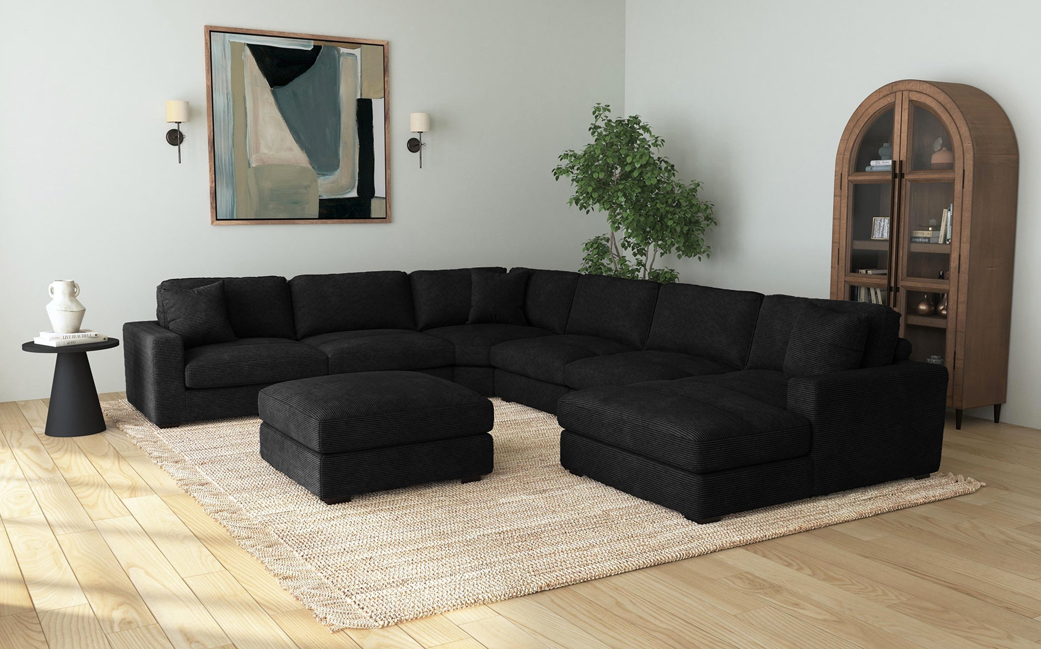 Arizona Black Ottoman