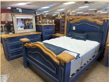 Alis Queen or King Bedroom Group Nogal-Dark Blue