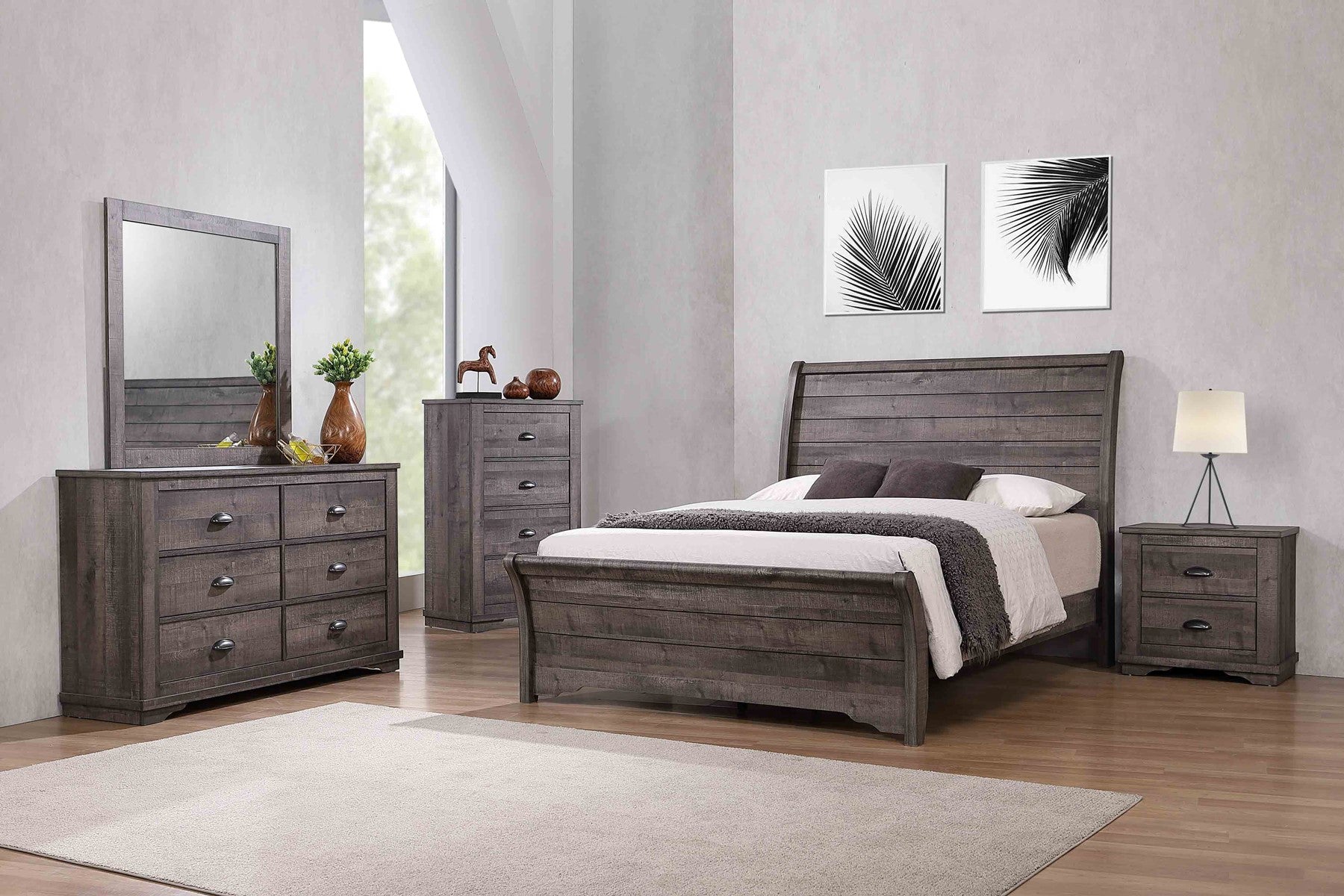 CM8100 Coralee Grey King or Queen Bedroom Group