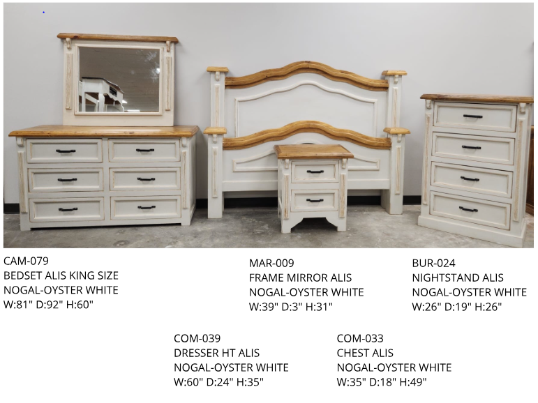 Alis Queen or King Bedroom Group Nogal-Dark Blue