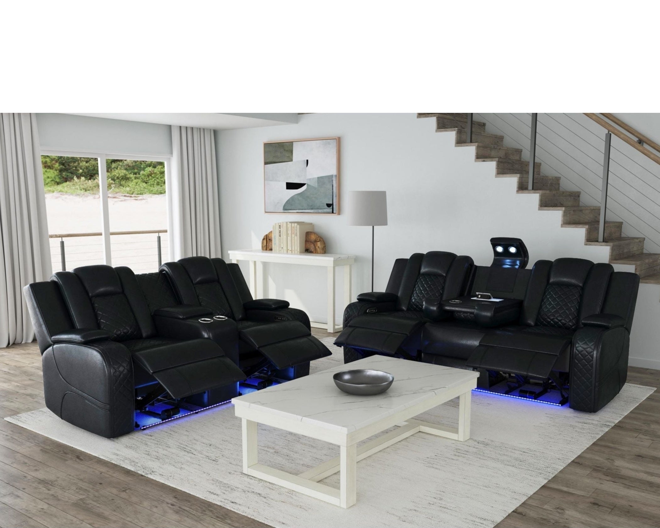 Carlo Black Power Reclining Love Seat