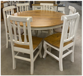 Dining Table turn Leg-Nogal Oyster White
