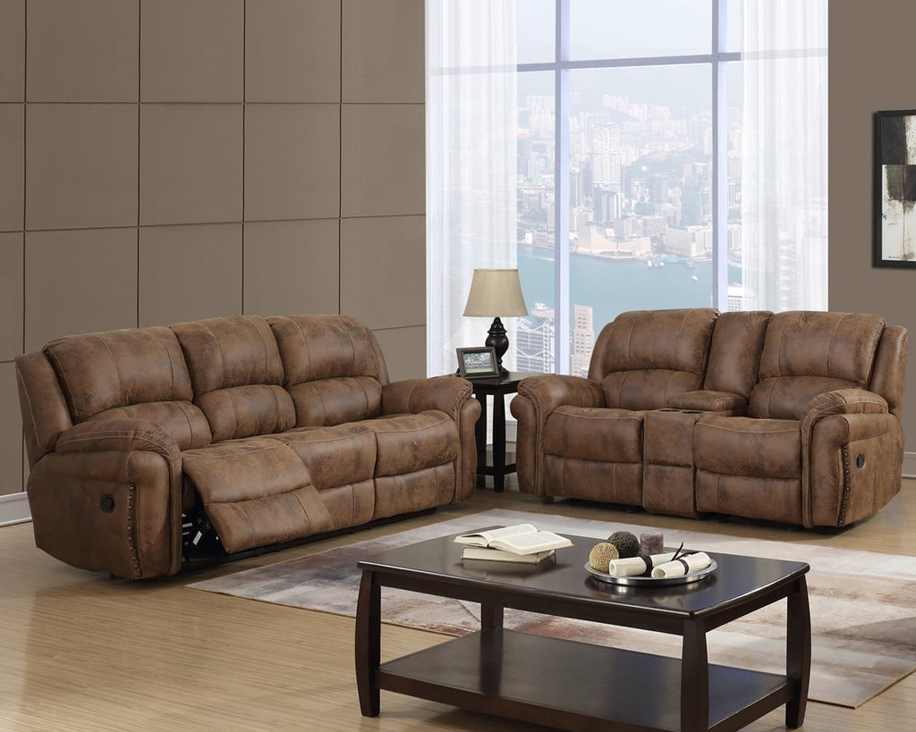U0903 Saddle Reclining Sofa & Love