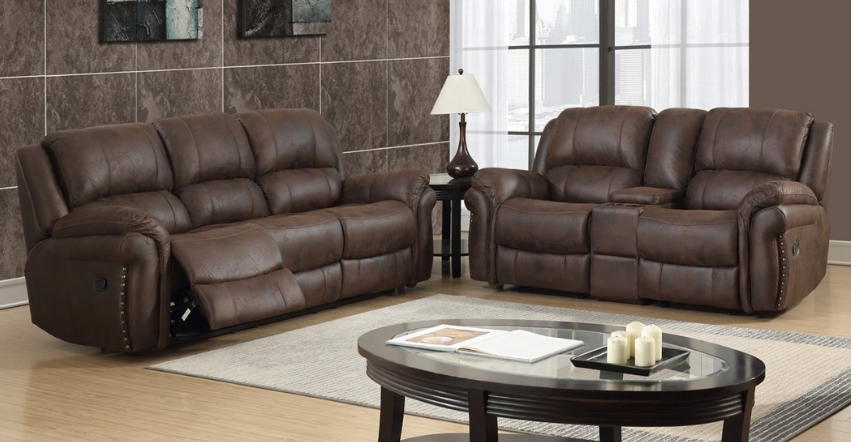 U0903 Chocolate Reclining Sofa & Loveseat