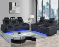 U8000 Black Transformer Power Reclining Sofa & Love