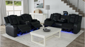 U8900 Carlo Black Power Reclining Sofa, Loveseat & Recliner