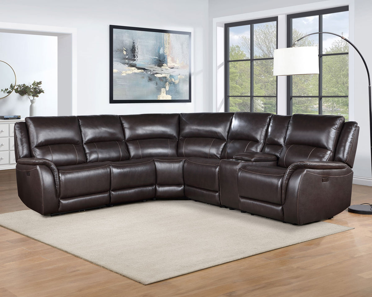 Alexandria Leather Power Reclining Sectional