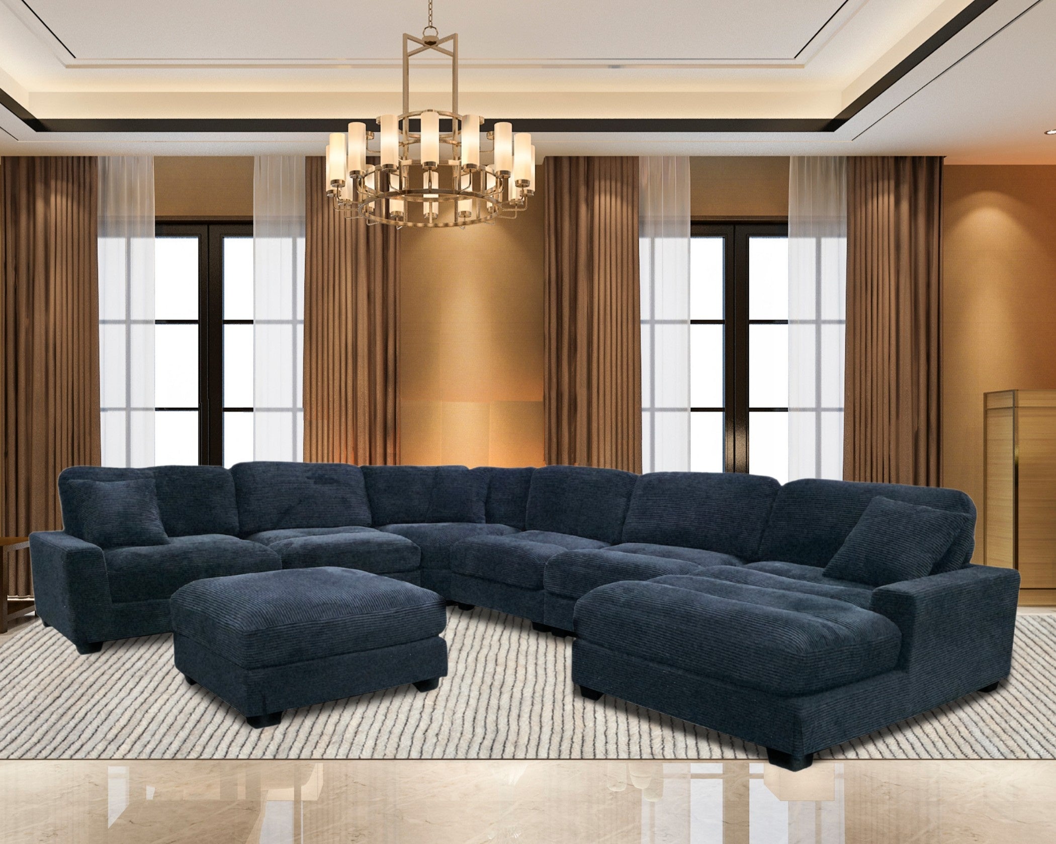 U8540 Arizona Black Sectional