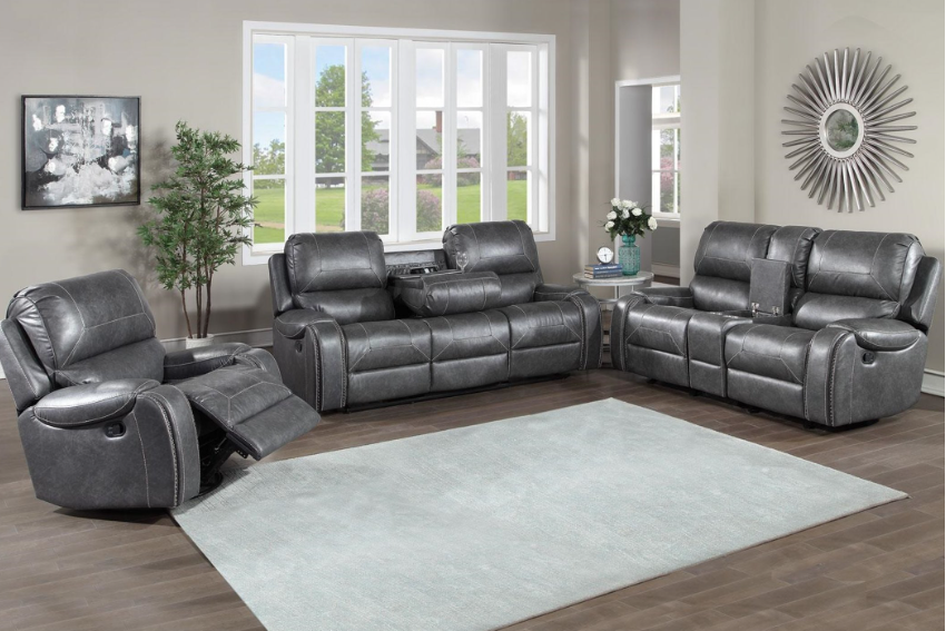 KE800 Keily Grey Reclining Sofa & Love
