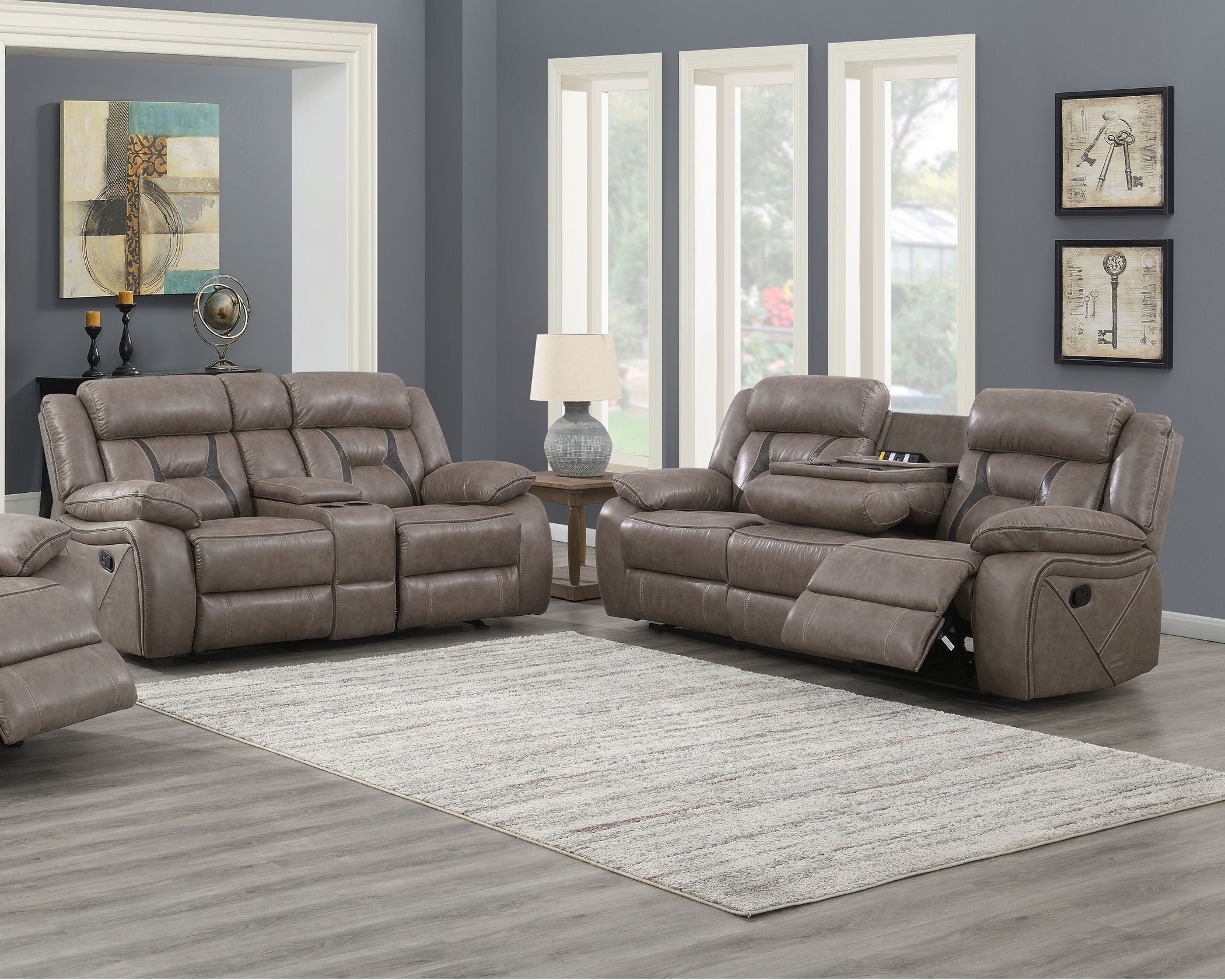 T850 Tyson Taupe Reclining Sofa & Love Seat
